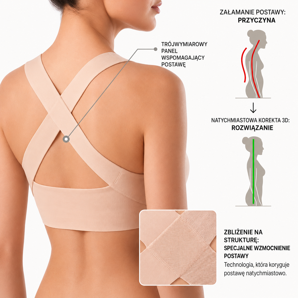 Posture Correcting Push-Up Sports Bra